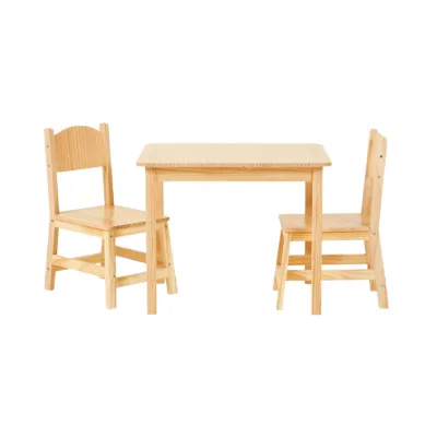 Modern Solid Wood Toddler Table Chair Set Adjustable Stable Sturdy Easy Clean for Living Room Classroom Playroom