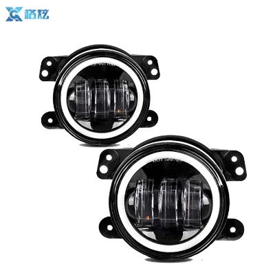 For Jeep Wrangler Dodge Chrysler Cherokee 30w Chip Led 4 Inch White Round Fog Lights Lens Projector DRL Off Road Fog Lamps