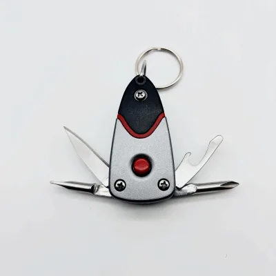 Mini 6-in-1 EDC Multi-Purpose Pocket Knife Keychain Knife Headlamp Screwdriver Keychain Tool Outdoor Multi-Functional Tool