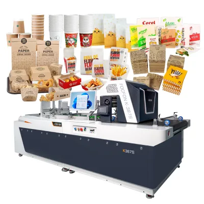 New High Speed One Pass Inkjet Printer 600mm Paper Cup Printing Feeder Multicolor 1200dpi for Paper Cup Fans Bags Carton