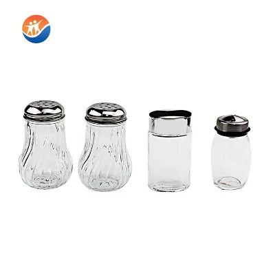 Clear or Decorative Round Glass Salt and Pepper Shaker
