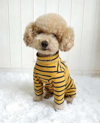 Soft Letter Printed Pet Clothing Jumpsuit Pet French Cotton Dog Pajamas