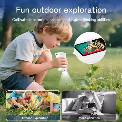 NEW Portable Miniscope Magnifying Glass Toys IPS Screen Handheld Digital Microscope Mini Camera for Kids Science Exploration