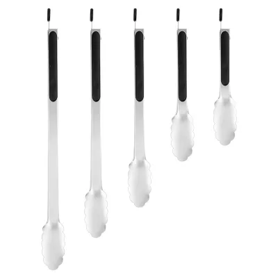 Kitchen Utensils Stainless Steel Food Tong Barbecue Bread Buffet BBQ Clamp Silicone Non-Slip Multi-Function Food Clip