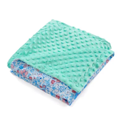 Custom Designed Baby Blanket Soft Minky Fabric Dot Flannel Fleece Baby Blanket Double Layer Bedding Soft Blanket for Toddler