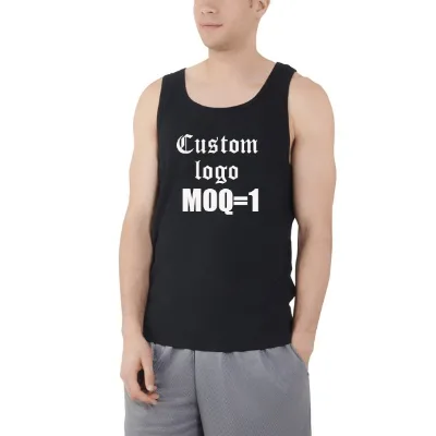 Custom Bodybuilding Stringer Solid Black Tank Top Plus Size Cotton Man Sport Gym Weights Vest