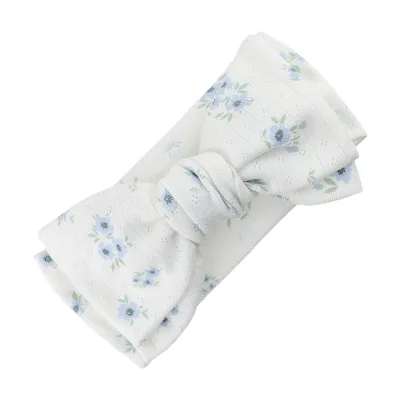 Newborn Girls Cotton Turban Headbands Big Bow Flower Print Plaid Beanie Hairbands Infant Kids Ins Headwraps Hair Accessories