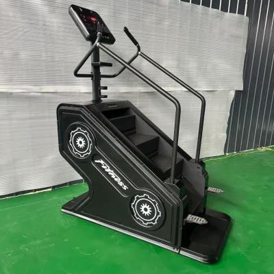 2025 New Design Durable Commercial-Grade Gym Smart Stair Climber Infrared Optical HR Monitoring Wireless Fast Charging