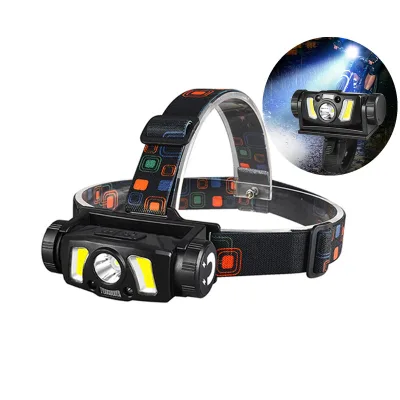 2 COB 1 XPG LED 18650 USB Rechargeable Detachable Motion Sensor Bike Front Light Headlamp Head Lamp Light for Camping Riding