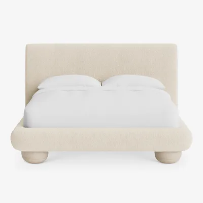 Upholstered Bed Frame with Soft Headboard Modern Simple Design for Bedroom