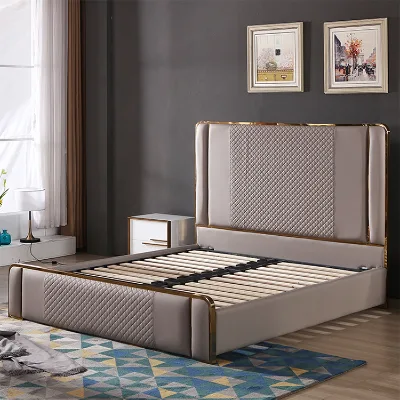 Luxury High Quality Full Size Bed Frame with Headboard Wholesale Manufacturers