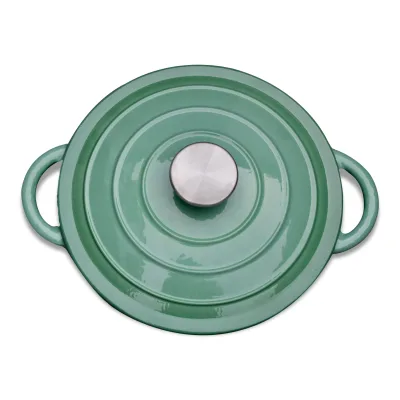 High-quality Factory-direct Cast Iron Enamel Pot, Retro Shallow-edge Enamel Ceramic Pot, Household Shallow-cooking Pot