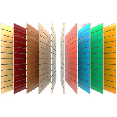 America Market Shop /Home Decoration Usage Slotted Melamine MDF Board Groove MDF With Aluminum Inserts