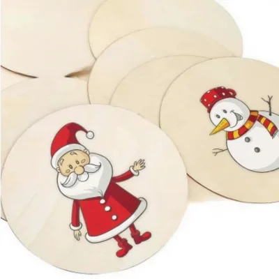 Cross-border for Boxwood Round Craft Pendant DIY Doodling Painting Children's Handmade Creative Ornaments Hanging Crafts