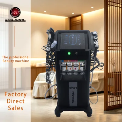 Vertical 10-in-1 Chrome Alloy Body Skin Care Device Large Bubbles Deep Cleansing Beauty Rejuvenation Whitening