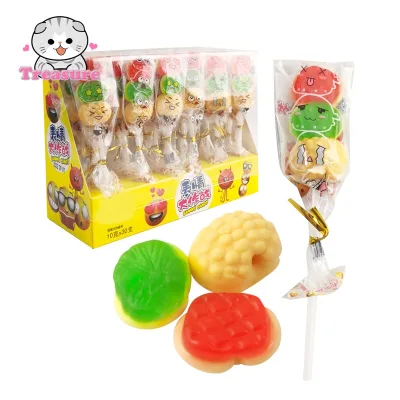 Cartoon Facial Expression Gummy Candy Stick Lollipop