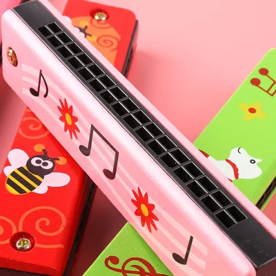 Kids Wooden Harmonica & Xylophone Educational Musical Toy for 2-6 Year Olds Playable Teaching Aid