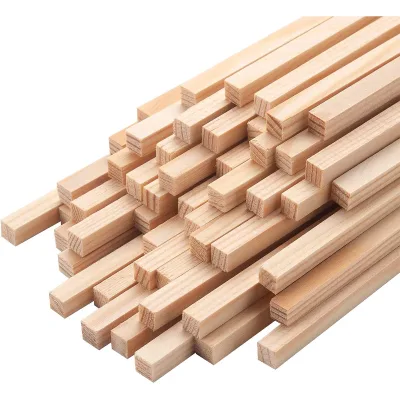 Small Rectangle Wooden Dowels Unfinished Hardwood Craft Sticks Eco-Friendly Wood Bars for Christmas Art Creation DIY Handmade