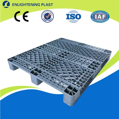 Standard 1208 3 Runners Euro Plastic Pallet 1200x800 4-Way Entry Strong Structure for Industrial Narrow Aisle Pallet Trucks