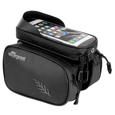 Factory Waterproof Bike Bag Bicycle Frame Front Tube Handlebar Bags Cycling Pack with Touch Screen Phone Case