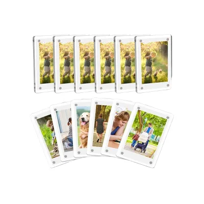 5inch 8.9x12.7cm Clear Acrylic Fridge Magnetic Picture Frame Double-Sided Mini Magnetic Photo Frame