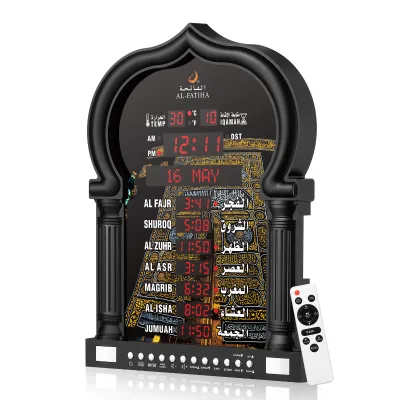 5115PRO Digital LED Azan Wall Clock Islamic New Design Big Screen Muslim Prayer Clock with Quran Talking Competitive Price China