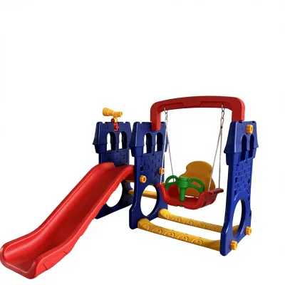Educational Children's Indoor Playground Castle-Style PE Plastic Slide Swing Set Playhouse for Kindergarten Daycare Public Play