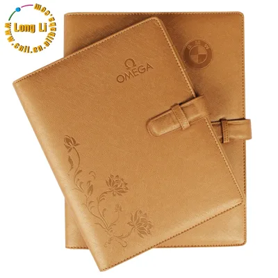 Customized UV Printed A5 Loose-Leaf Bound PU Leather School Notebook Diary Planner Promotional 80 Sheets