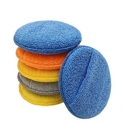 5-inch Microfiber Waxing Sponge Pad Round Shaped Car Polishing Crystal-Coating Wash Sponge From Ningbo