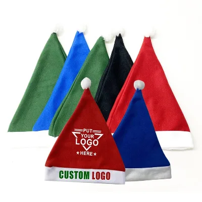 Custom Christmas Santa Hat Knitted Accept Custom Logo Christmas Hat Christmas Felt Santa Hat