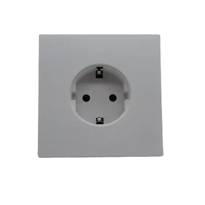 86*86mm European Standard Single Wall Socket With White Black Aluminum Panel 250V Faster Charging Wall Socket for Home Hotel