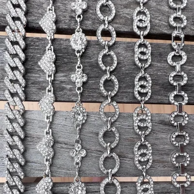 Factory Supply Cheap 15mm Crystal Cup Chain Sewing on Strass Rhinestone Chain Trim