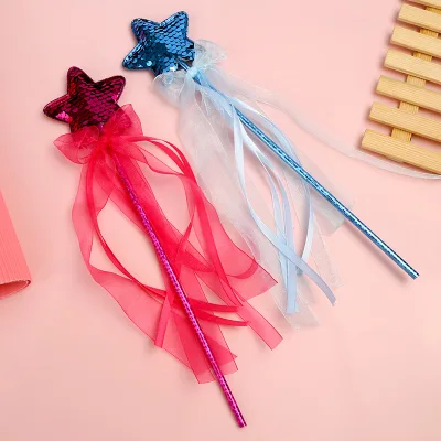 Lovely Fantasy Five-pointed Star Magic Wand Children Fairy Wand Girl Birthday Gift Party Halloween Princess Role-playing Props