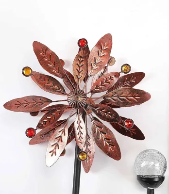 Colorful Double Blade Kinetic Wind Spinner Wind Spinners Metal Windmill for Outdoor Yard Patio Lawn & Garden Metal Wind Spinner