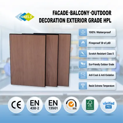 PANELS Low Maintenance Exterior Surface Exterior HPL for Commercial Building Exteriors
