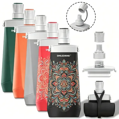 Free Sample Silicone Collapsible Sport Bottle Squeeze Leak Proof Travel Cup Foldable Water Bottle Camping Climbing Kitchenware
