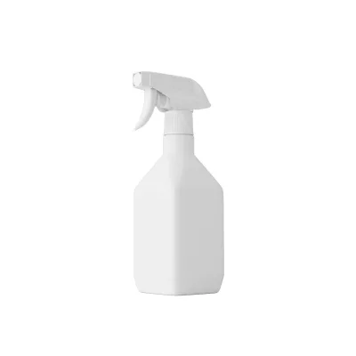 Body Spray Bottle 500ml High Capacity Soft Touch Slant Shoulder White Plastic square Bottle Trigger Plastic Spray Bottle 500ml