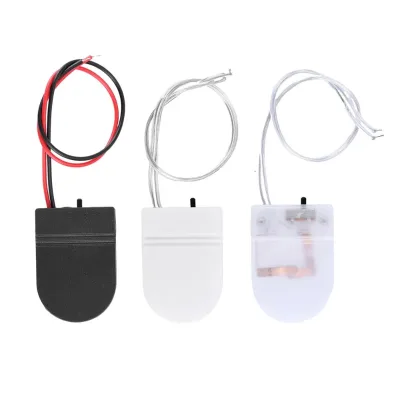 5pcs CR2032 Button Battery Holder Case Cover With On-off Switch Button Battery Retainer Black White Transparent
