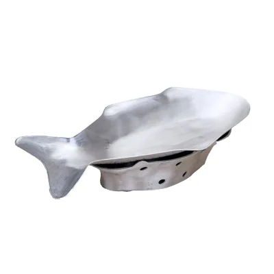 Wholesale Good Quality Aluminum Fish Shape Cooking Trays Plates Keep Warm Dinner Fish Plate With Base Using Solid Alcohol