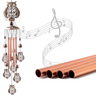 Owl Aluminum Wind Chimes-Durable Unique Easy Clean Outdoor/Indoor Lawn/Patio/Garden Decor Women Birthday Gifts Men/Mom/Grandma