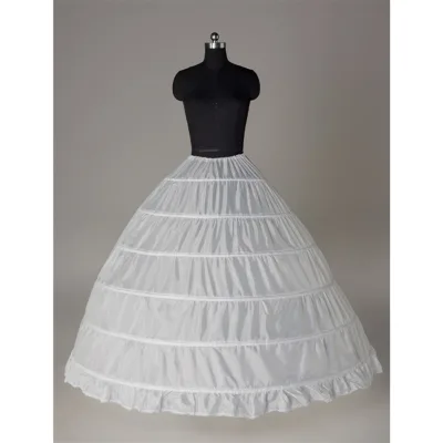 Hot Sale Wedding Accessories Cheap Bridal Dress Petticoat 6-Hoop Panniers with Long Underskirt Skirt Slip Bridal Petticoat