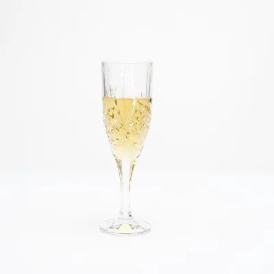 Machine Pressed Wholesale Decorative Wedding Centerpieces Champagne Flute Glass Champagne Flute Clear for Wedding and Home Decor