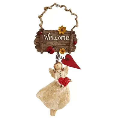 Polyresin Angel Welcome Sign Statue
