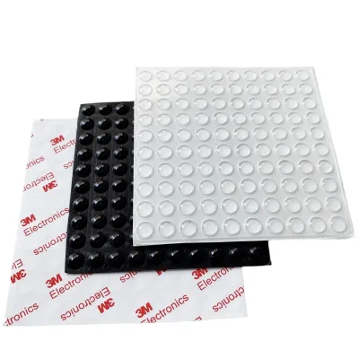 Hot Selling Cylindrical Silicone Rubber Bumper Feet Strong Adhesive Removable Pads with Round Molded Glue Dots