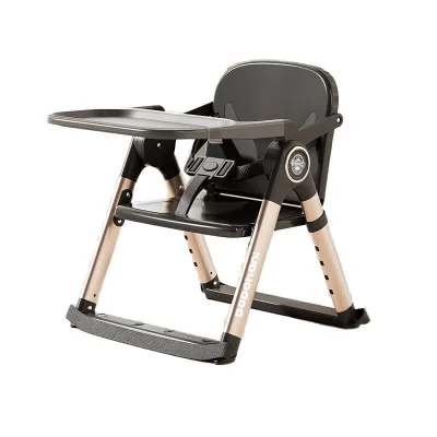 Travel Dinning Feeding Aluminium Chair Foldable Adjustable Multiple Function Seat Foldable Children Toddler Chair