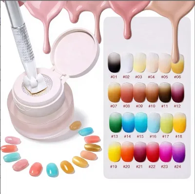 Missgooey New 24 Colors Air Cushion Nail Patting Gel Red Halo Dyeing Color Painting Nail Gel