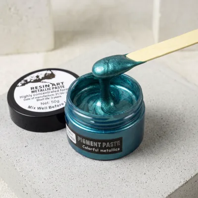50g Shiny Epoxy Pigment Paste Metallic Colorant for Home Decor Resin Craft Making Projects