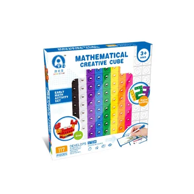 Back to School Math Linking Cubes Plastic Montessori Educational Building Blocks for Preschool 3+ Years
