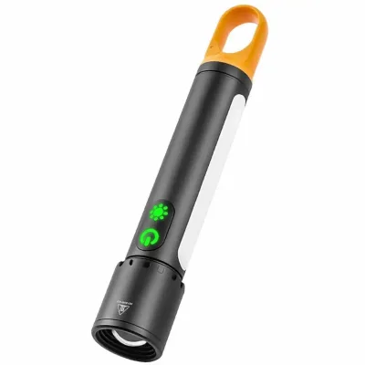 LED Flashlight Zoomable COB Work Light Flashlight with Portable Hook for Camping Hiking Hunting Tracking Emergency