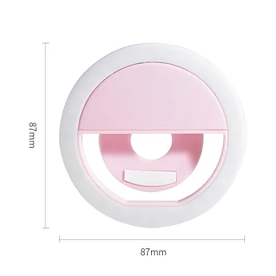 Portable Rechargeable Selfie Lamp Three Color Temperature Circular Beauty Light Clip for Cell Phones Mobile Phone Accessories
